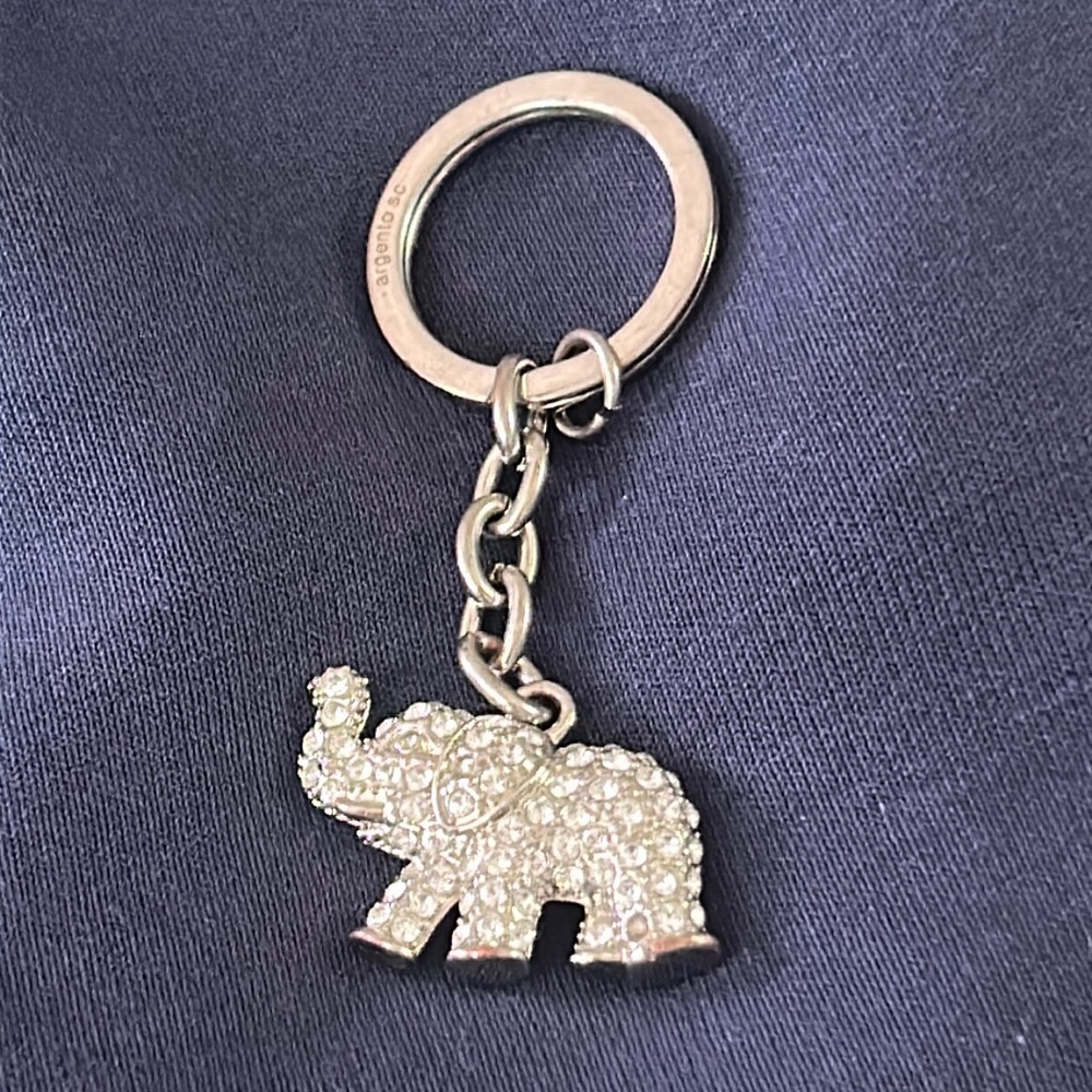 Elephant keychain with Swarovski crystals